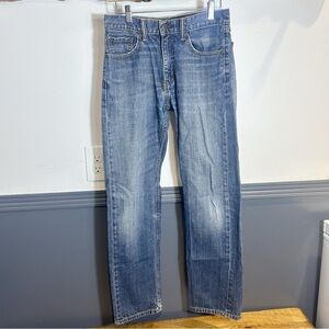 Levi's 505 Straight Leg Mid Rise Medium Wash Jeans 30W 32L